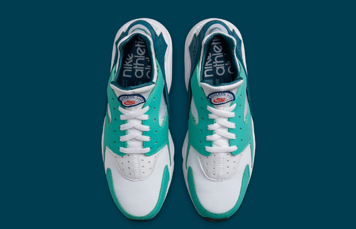 Nike Air Huarache Athletic Club White Teal DQ8239-300 up