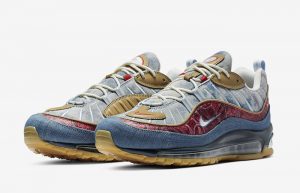 Nike Air Max 98 Wild West Light Armory Blue BV6045-400 front corner