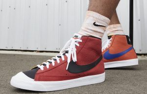 Nike Blazer Mid Red Orange DN1718-300 onfoot 01