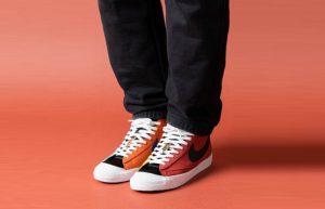 Nike Blazer Mid Red Orange DN1718-300 onfoot 01