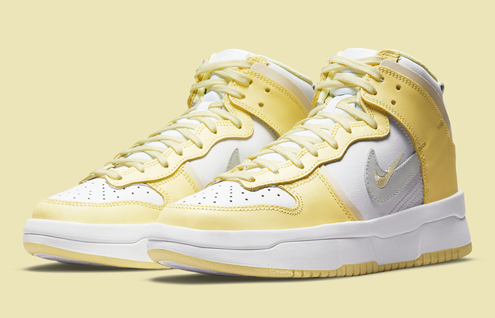 Nike Dunk High Up White Bright Yellow Womens DH3718-105 front corner