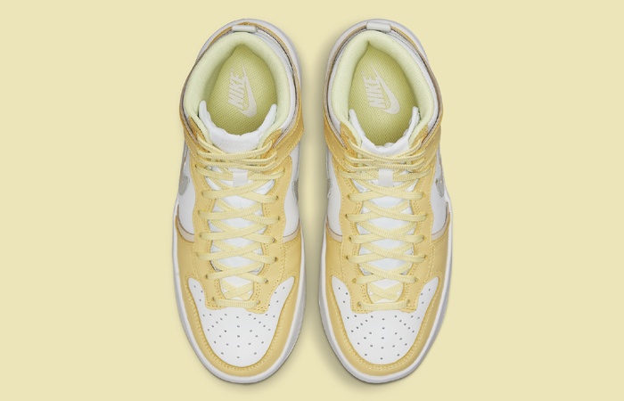 Nike Dunk High Up White Bright Yellow Womens DH3718-105 up