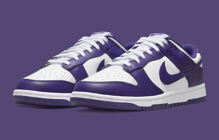Nike Dunk Low White Court Purple DD1391-104 front corner