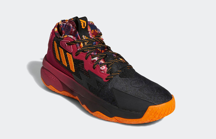 adidas Dame 8 Chinese New Year Black Red GW1816 front corner