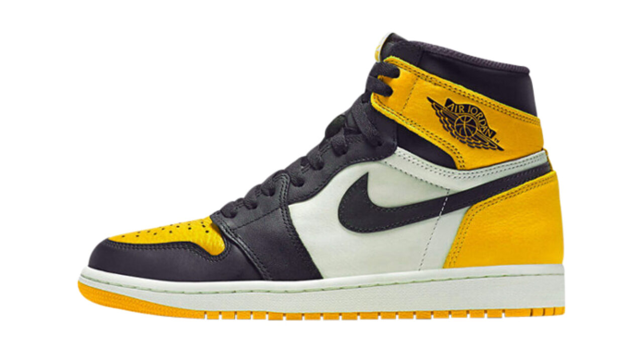 yellow and black jordan's 1