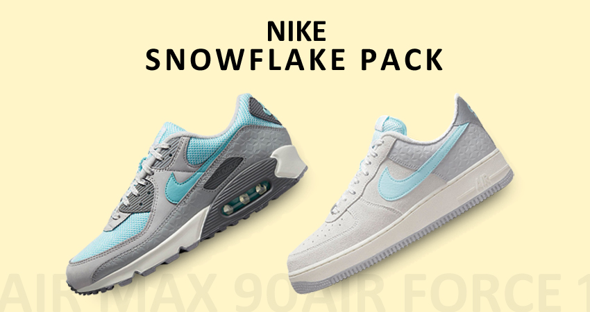 Nike Releasing Winterized Snowflake Pack that includes an Air Force 1 and Air Max 90 featured image