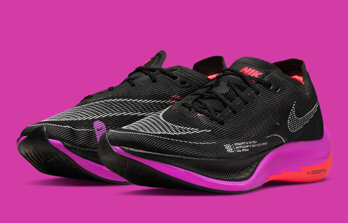 Nike ZoomX VaporFly NEXT% 2 Black Purple CU4111-002 front corner