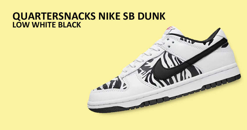 Quartersnacks x Nike SB Dunk Low Releasing in Reverse Zebra Colourway featured image