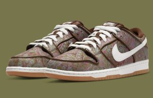 Nike SB Dunk Low Paisley Pink Burgundy Brown DH7534-200 front corner