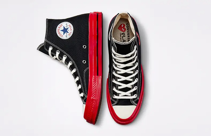 Comme des Garcons Play Converse Chuck 70 High Black Red A01793C up