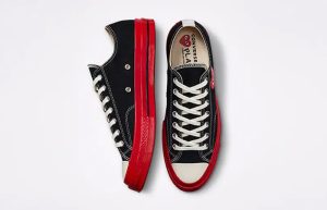 Comme des Garcons Play Converse Chuck 70 Low Black Red A01795C up