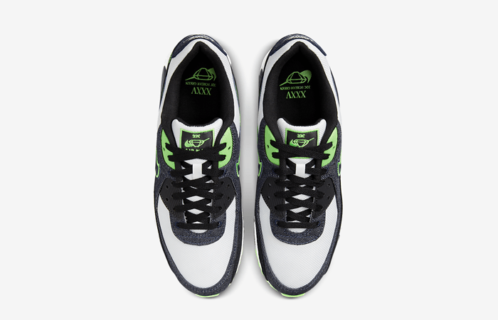 Nike Air Max 90 SE Black Scream Green DN4155-001 up