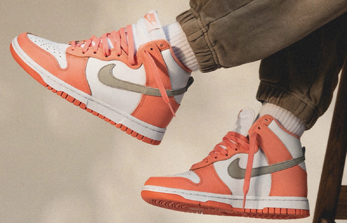 nike dunk high salmon grey