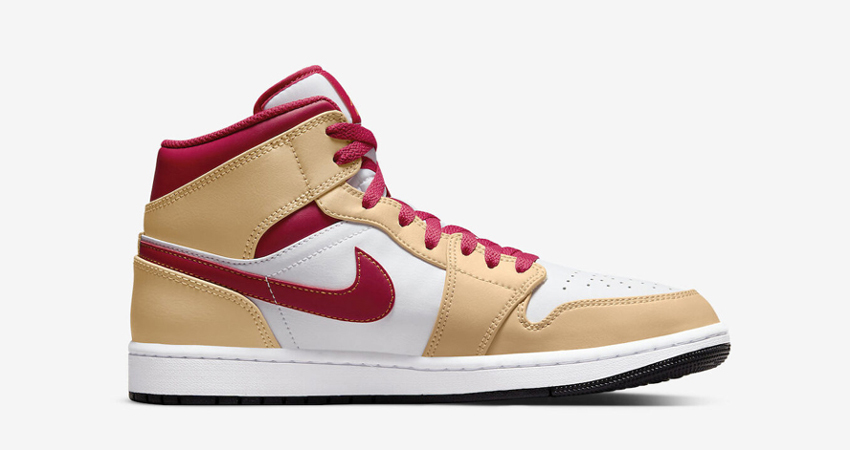 Official Look at the Air Jordan 1 Mid Beige Red 01