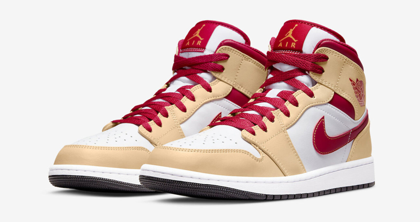 Official Look at the Air Jordan 1 Mid Beige Red 02