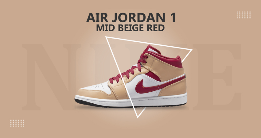 Official Look at the Air Jordan 1 Mid Beige Red featured image