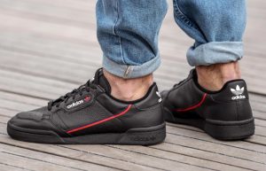adidas Continental 80 Black Scarlet Red G27707 onfoot 02