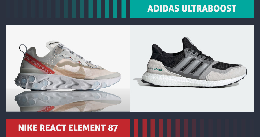 Nike React Element 87 vs adidas UltraBoost Foam technology