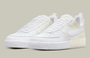 Nike Air Force 1 Low React White Photon Dust DM0573-100 front corner