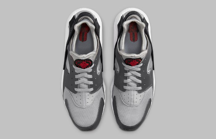 Nike Air Huarache Grey Red GS DX1091-001 up