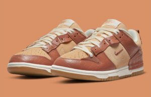 Nike Dunk Low Disrupt 2 Brown Croc Womens DV1026-215 front corner