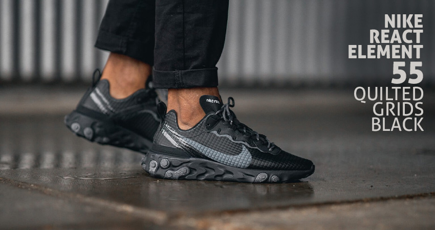 Nike React Element 55 Quilted Grids Black CI3835-002