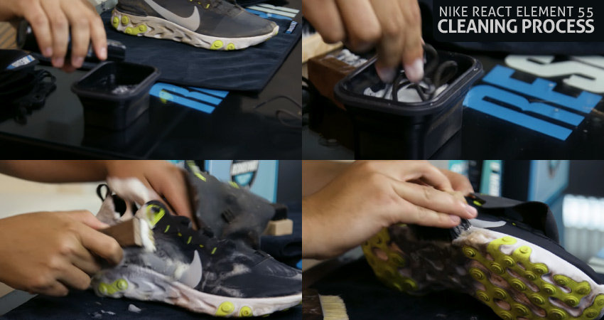 Nike React Element 55 Cleaning Process