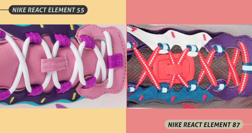 Nike Element React 55 vs 87 laces