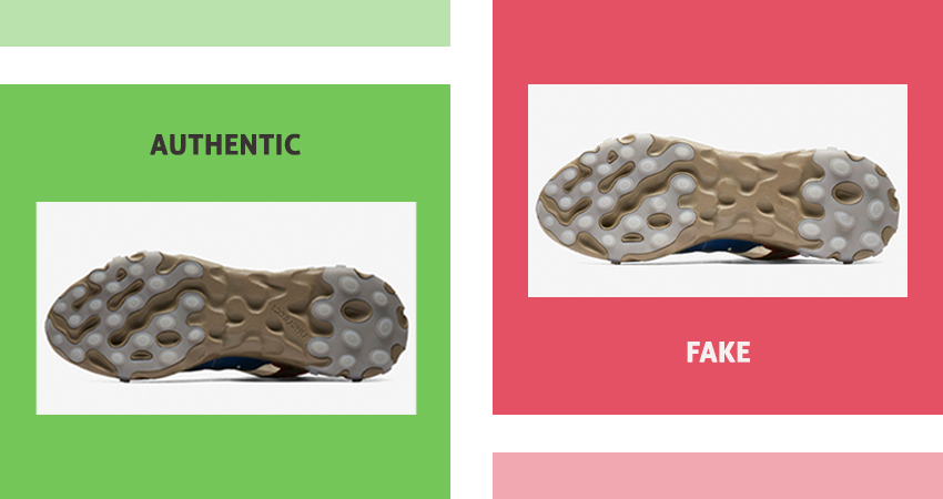 Nike React Element 87 real vs Fake sole