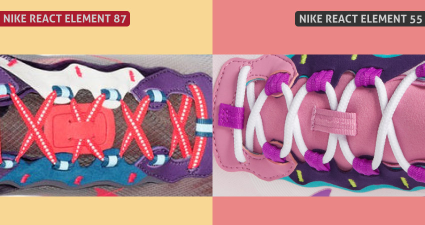 Nike React Element 87 VS 55 laces