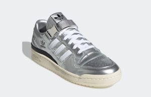 atmos adidas Forum 84 Low Silver GV9224 front corner