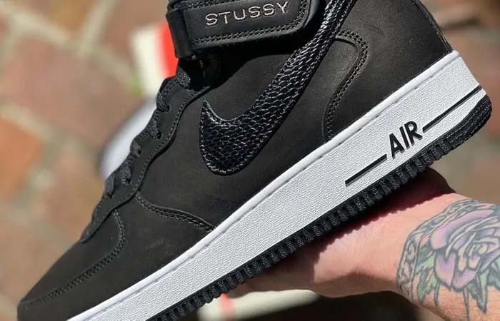 Stussy Nike Air Force 1 Mid Black DJ7840-001 01