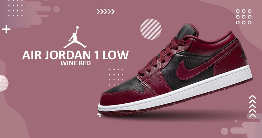 This Air Jordan 1 Low Is Dressed Up In A Wine Like Red