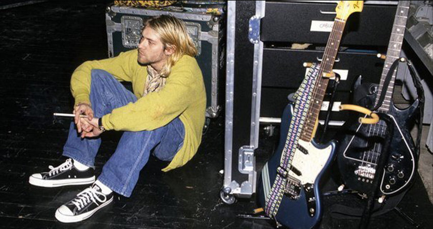 Kurt Cobain with Converse One Star