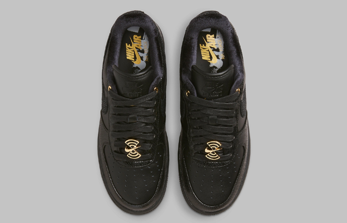 Nike Air Force 1 Low 40th Anniversary Black Gold Womens DX6035-001 up