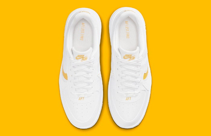 Nike Air Force 1 PLT.AF.ORM White Yellow Ochre DJ9946-102 up