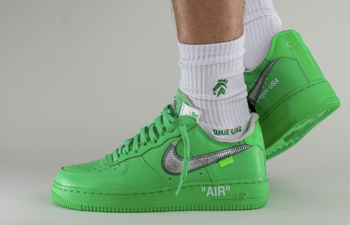 Off-White Nike Air Force 1 Low Green DX1419-300 onfoot 01