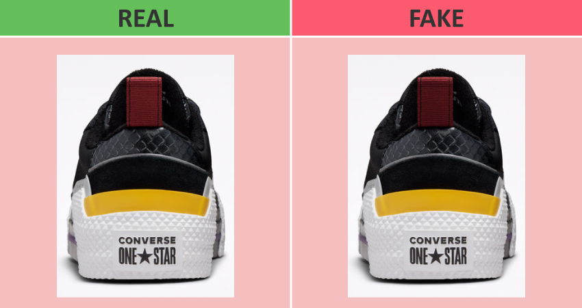 Converse One Star Real vs Fake heel tab