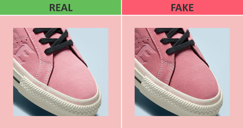 Converse One Star Real vs Fake toe cap