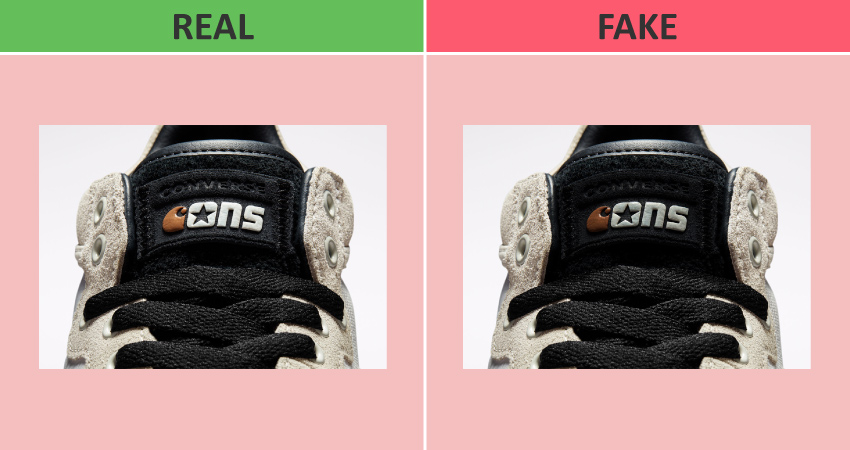 Converse One Star Real vs Fake Tongue