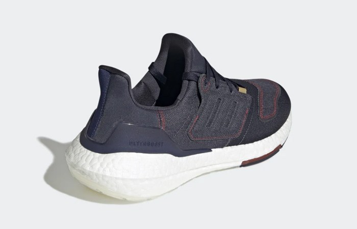 adidas Ultraboost 22 Shadow Navy Vivid Red GX9146 back corner