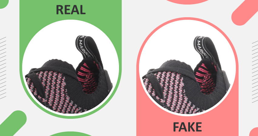 Real vs Fake adidas NMD Collar