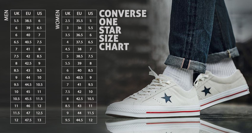 the Converse One Star Size Chart