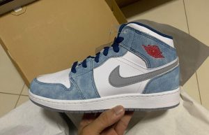 Air Jordan 1 Mid SE GS French Blue Fire Red DR6235-401 02