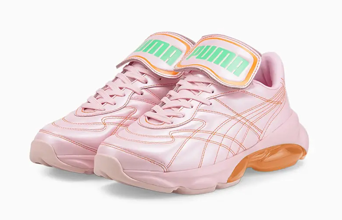 DUA LIPA x PUMA Cell Dome King ML Pink Carrot 387291-04 front corner