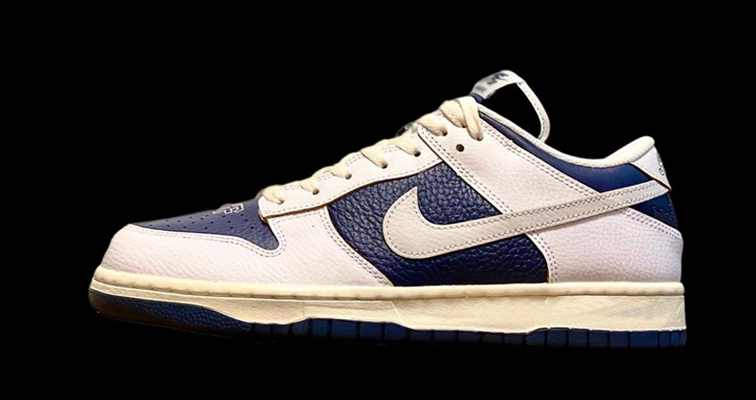 First Look At HUF x Nike SB Dunk Low White Navy 01