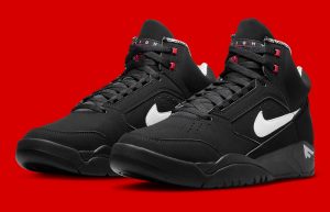 Nike Air Flight Lite Mid Black Varsity Red DQ7687-003 front corner