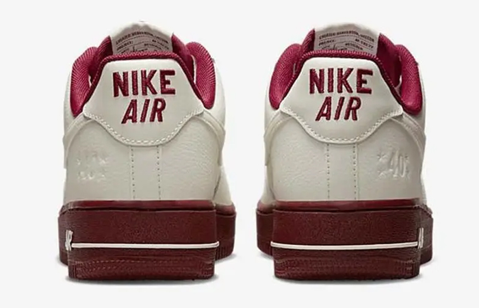 Nike Air Force 1 Low Since 82 White Burgundy DQ7582-100 back