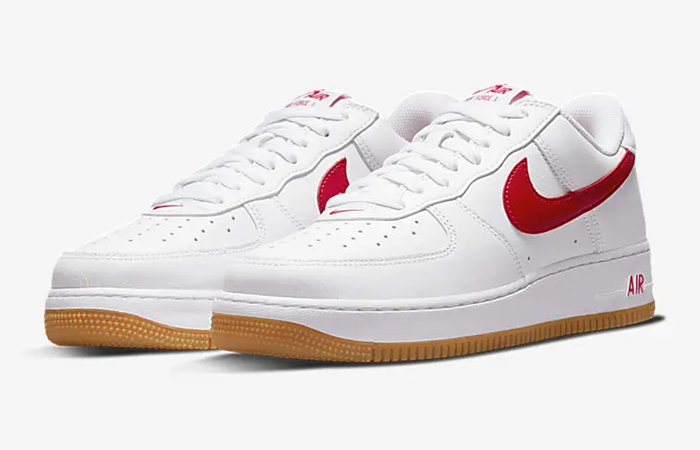 Nike Air Force 1 Low Since 82 White Red DJ3911-102 front corner