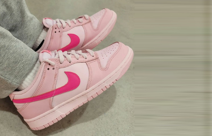 Nike Dunk Low GS Triple Pink DH9765-600 onfoot 01